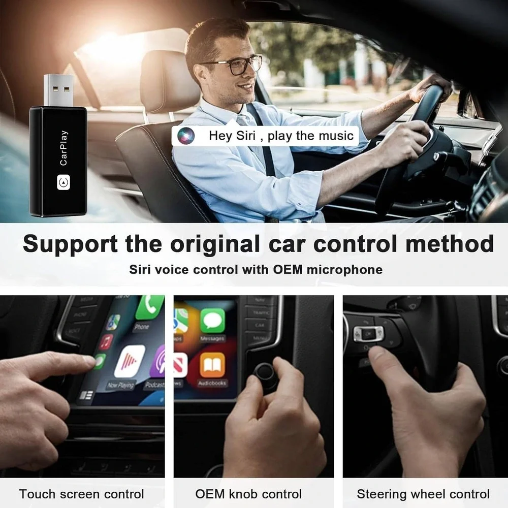 Wireless CarPlay Adapter USB Dongle for Apple CarPlay‎ Wired to Wireless